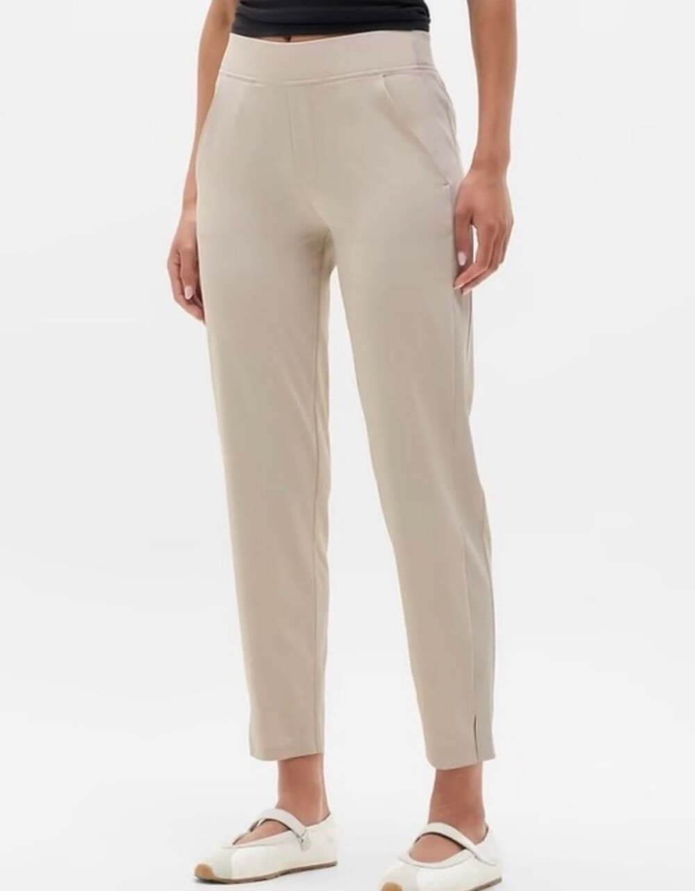 Athleta Brooklyn Mid Rise Ankle Pant Size 8P Beige Cream 8 Petite